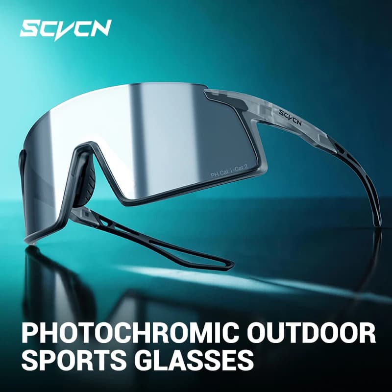 SCVCN Photochromic Cycling Sunglasses Women Bicycle Glasses Men Outdoor Sports Running Climbing Eyewear UV400 Running Goggles