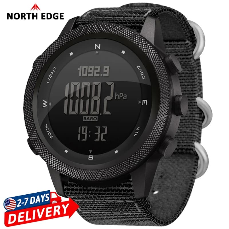 NORTH EDGE APACHE-46 Digital watch for men Open air sports WR50M Outdoor sports watches Barometer Barometer Compass