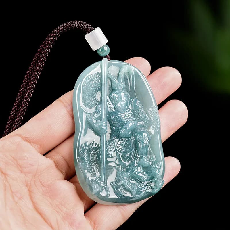 Burmese Jadeite Monkey King Pendant Necklace Vintage Luxury Gifts for Women Fashion Accessories Burmese Jade Carved Amulet