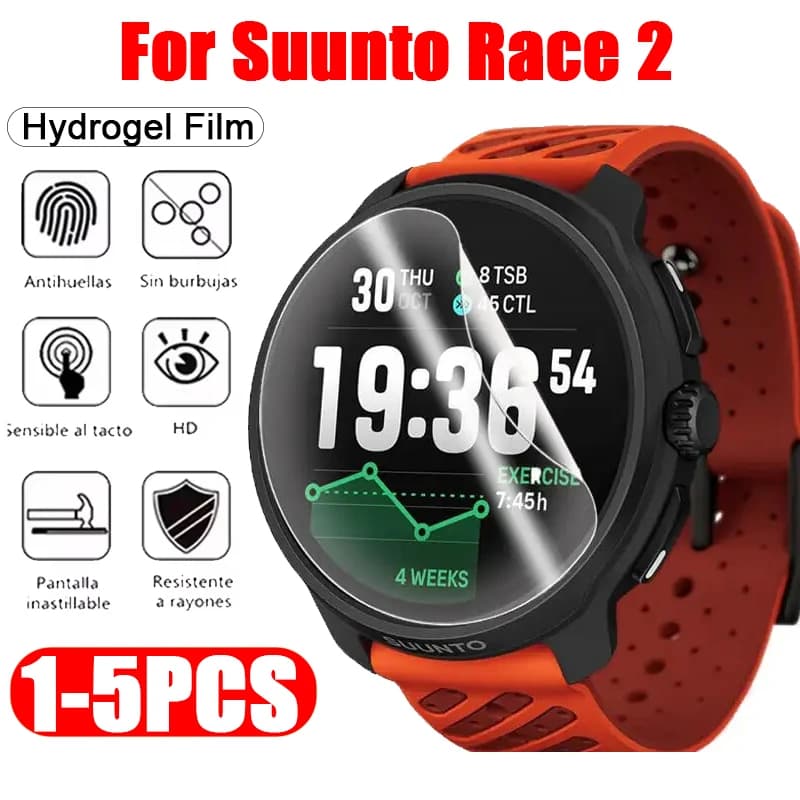 1-5PCS TPU Idrogel Film For Suunto Race 2 Full Cover Screen Protector Soft Smart Watch For Suunto Race 2 Non Glass Accessories