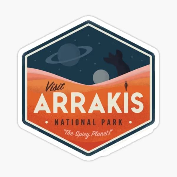 Visit Arrakis The Spicy Planet Vint 5PCS Stickers for Funny Window Anime Water Bottles Decor Stickers Background Decorations