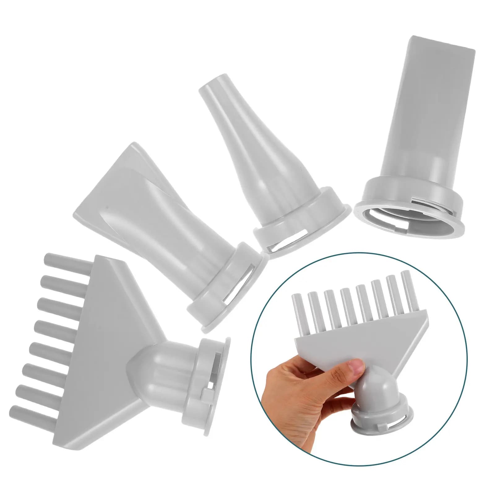 4Pcs Dog Grooming Dryer Nozzle Replacement Set Plastic Concentrator Nozzle for Pet Hair Styling Gentle Airflow Control Salon