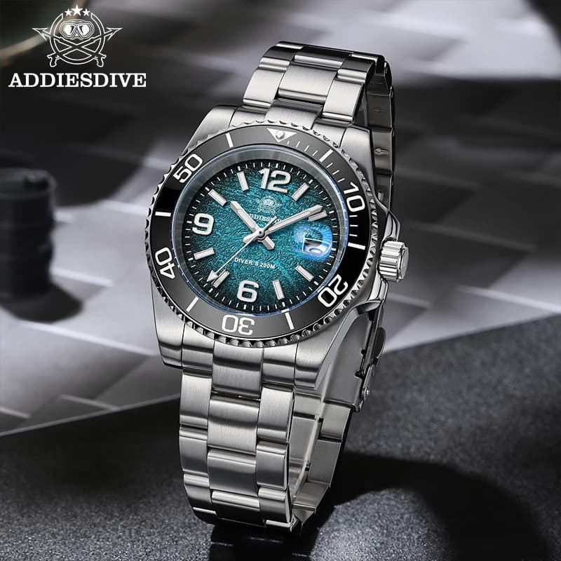 ADDIESDIVE 2025 New Men's Watch Diving 41mm Quartz Watch 200m Waterproof Ceramic Bezel Super Bright Swim Watch
