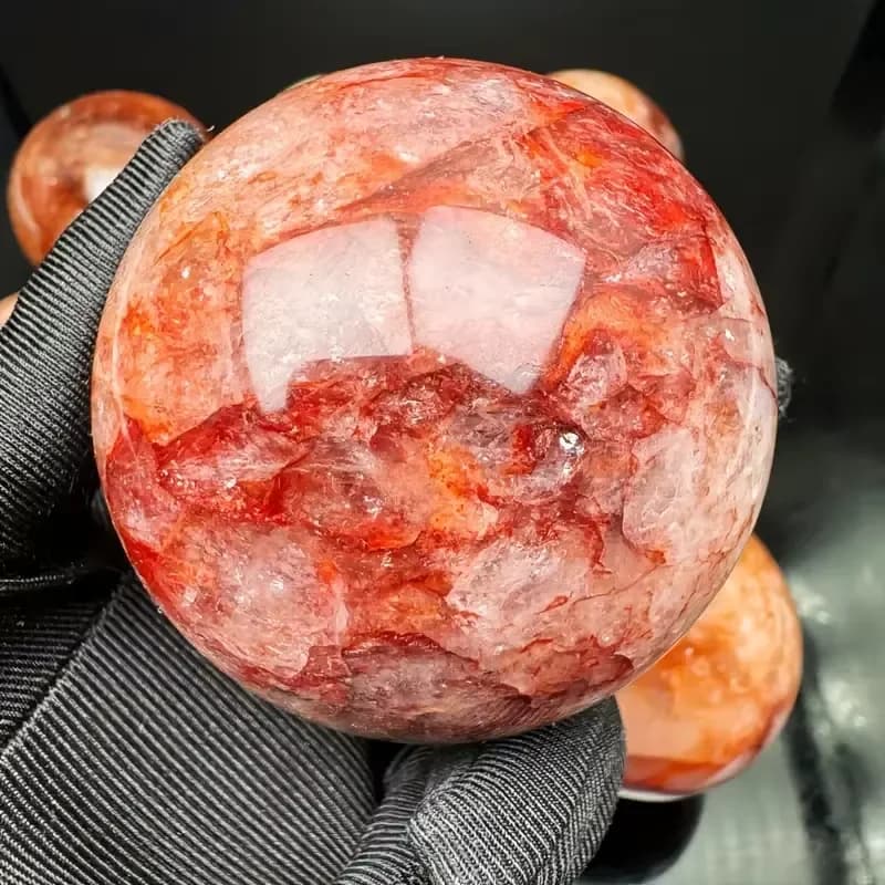 1 sfera di cristallo naturale con fiori incollati - decorazione unica per la casa e l'ufficio, fatta a mano, perfetta per regali natalizi, di alta qualità