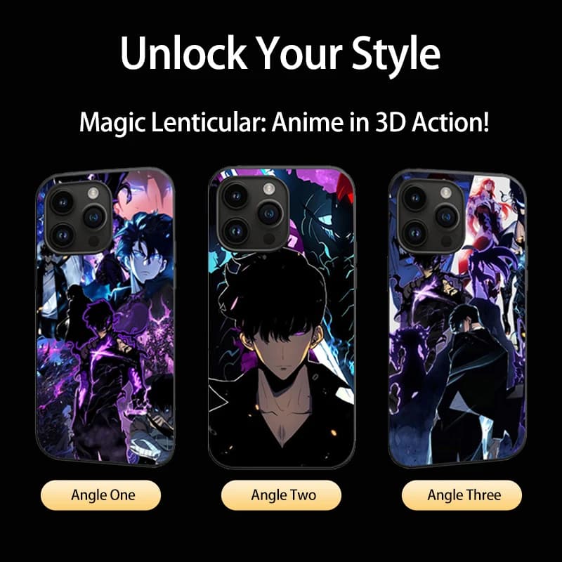 Custodie per telefoni lenticolari 3D One Piece Demon Slayer Rufy Solo Livellamento Sauron Boa Hancock per telefono cellulare IPHONE SAMSUNG REDMI, ecc.