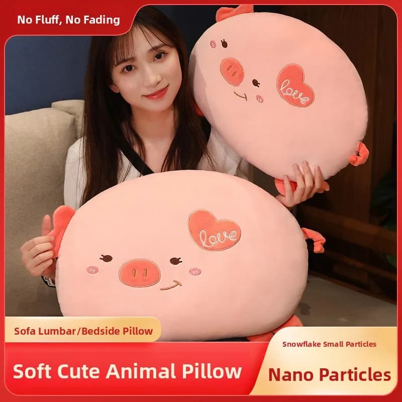 Soft Plu Toy Nano Particle Foam Fill Baby S Girlfriend Bed Large Pillow Cute Cartoon Pig Doll for Ages 3 And up