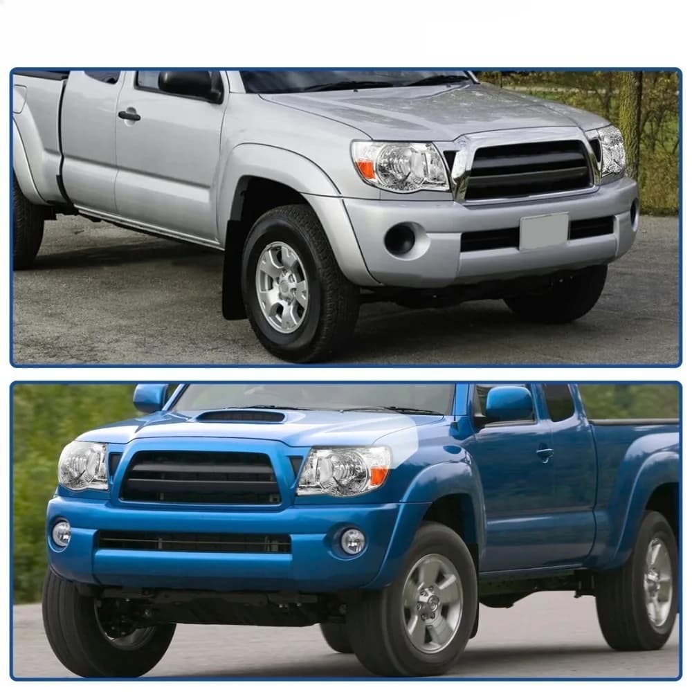 Gruppo fari anteriori per Toyota Tacoma 2005-2011 con alloggiamento cromato e fari ambra