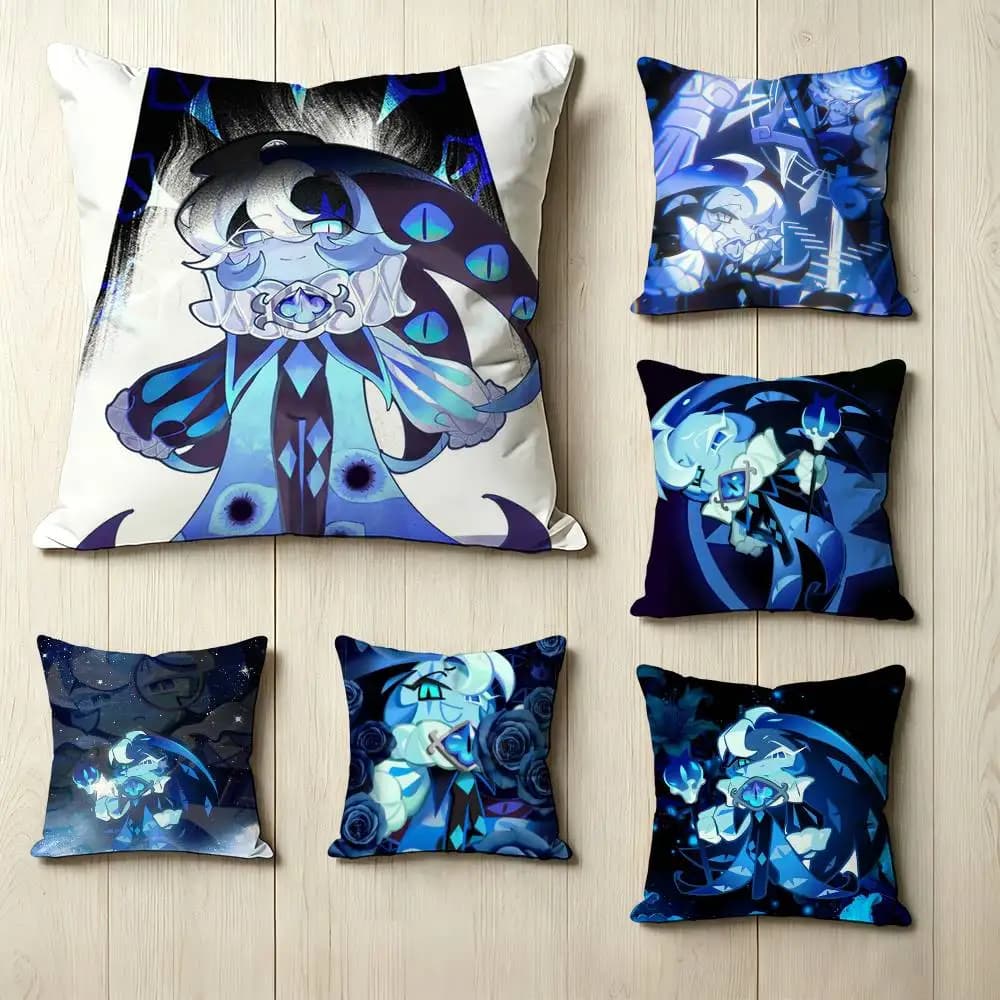 Cute S-Shadow milk cookie Pillow Case Square Double-Sided Sofa Cushion Cover Bedroom Bedside Pillow