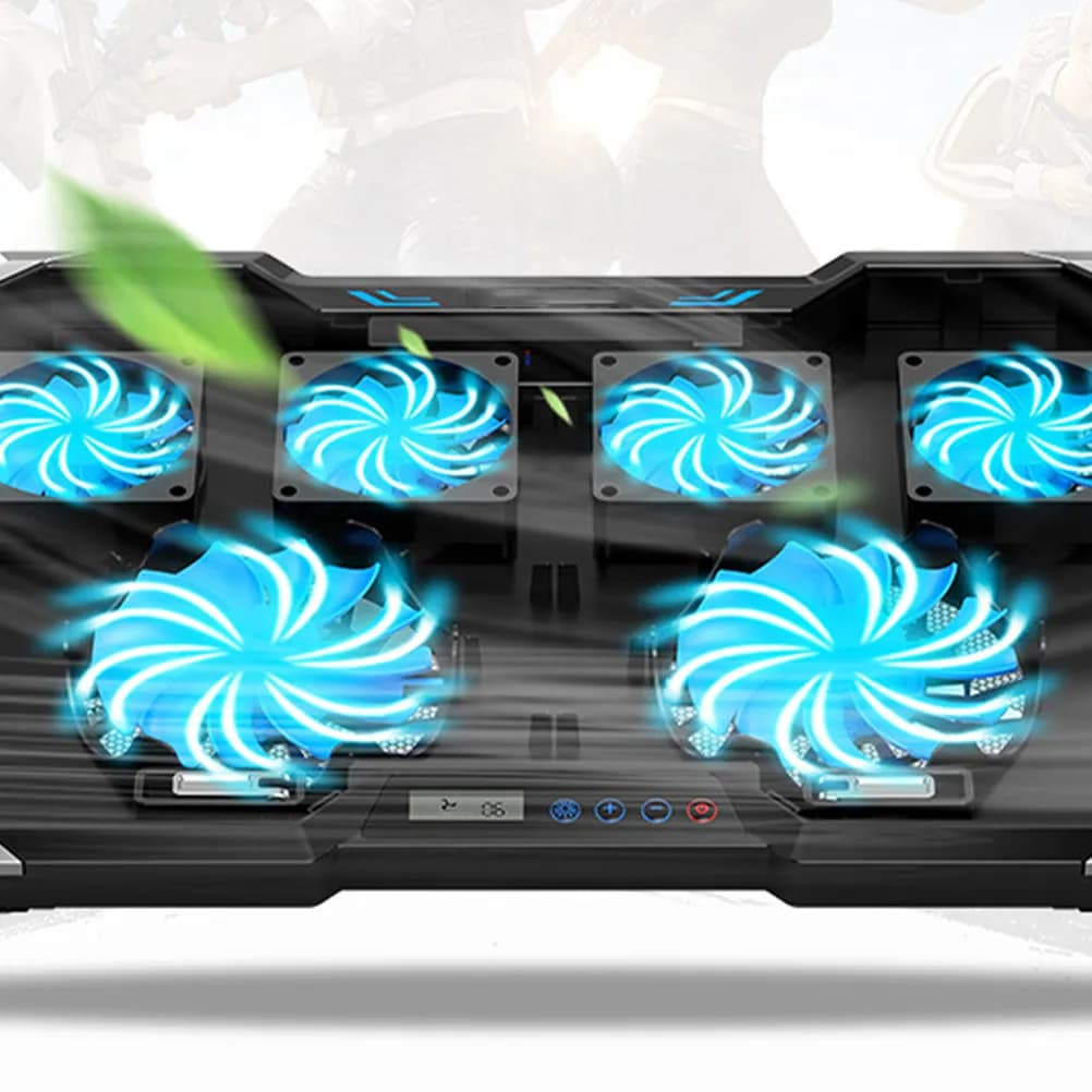 Base di Raffreddamento per Laptop con LED RGB, Supporto Ventilato Regolabile a 7 Angoli, Ventola Silenziosa USB per Notebook