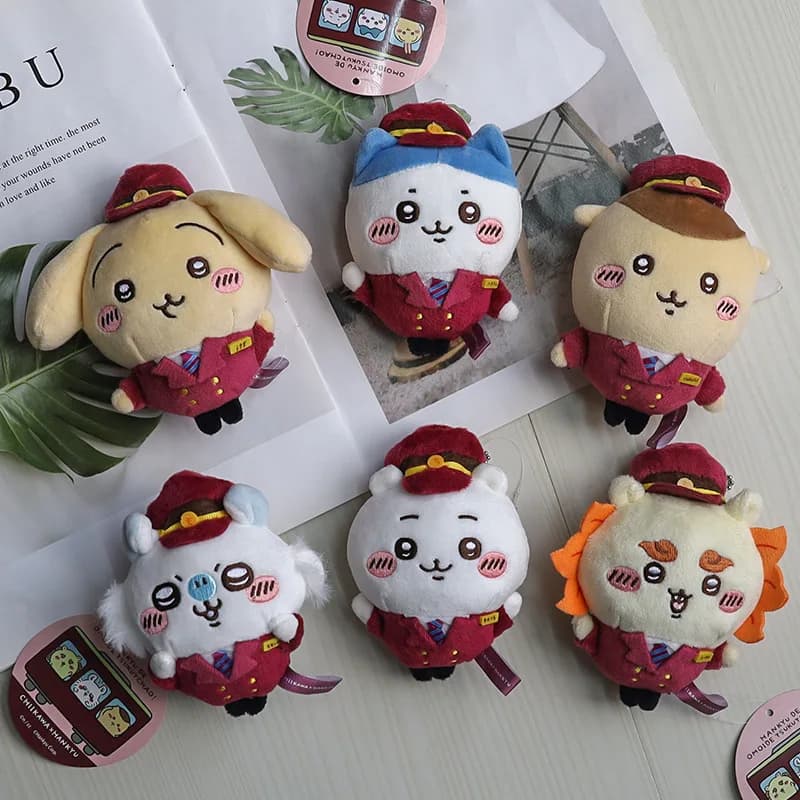 Chiikawa carino treno direttore serie bambola Hachiware Usagi ciondolo cartone animato bambola di peluche bambola giocattolo portachiavi ciondolo amico regalo