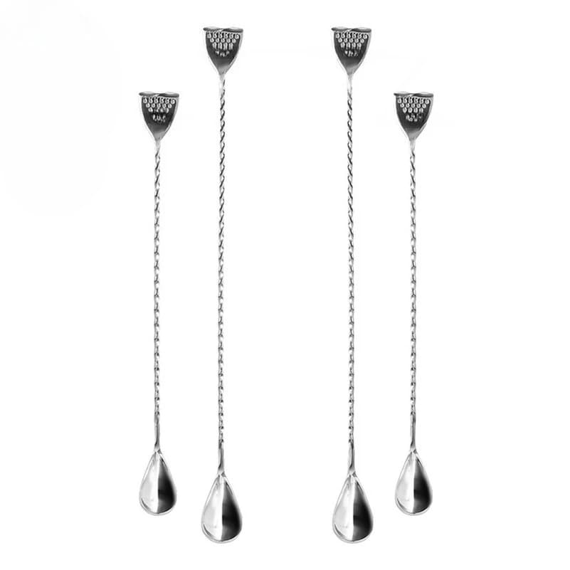 Spiral Bar Spoon Long Handle Japanese Double Head Multi-function Stirring Spoon for Cocktail Shaker Mixing Bar Drink Making