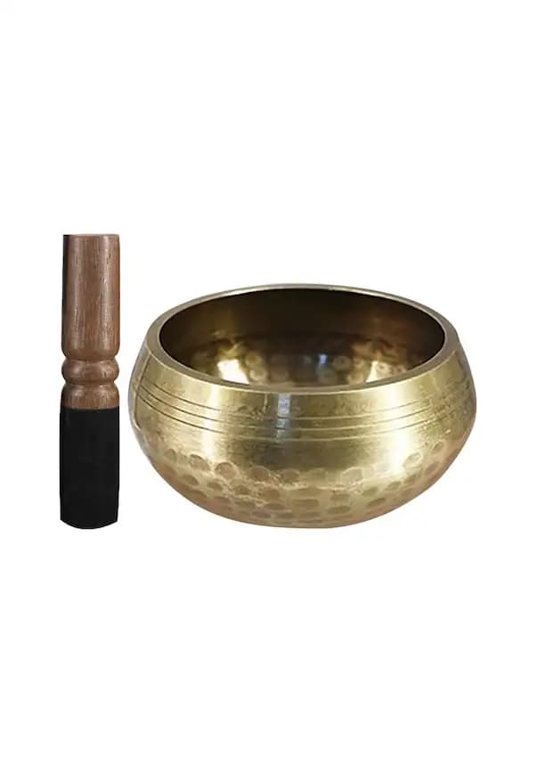 Nepalese Brahma Sound Bowl Tibetan Copper Bowl for Healing Meditation Sound Therapy Buddhist Singing Bowl with 1 Bowl and 1