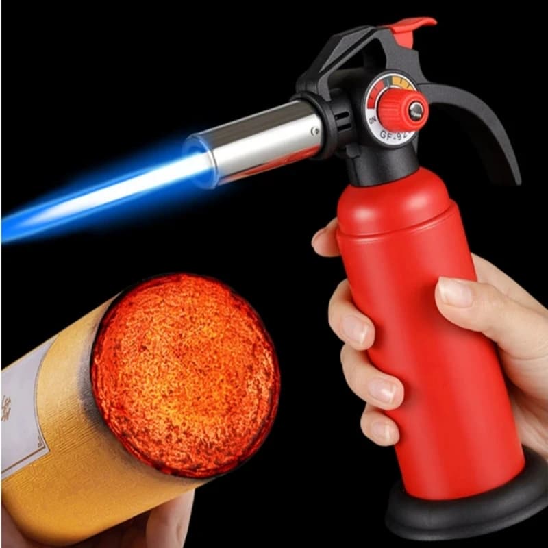 High Temperature 1300 ℃ Large Flame Spray Gun Lighter Windproof Adjustable Flame Size One Click Locked Flame Cigar Lighter
