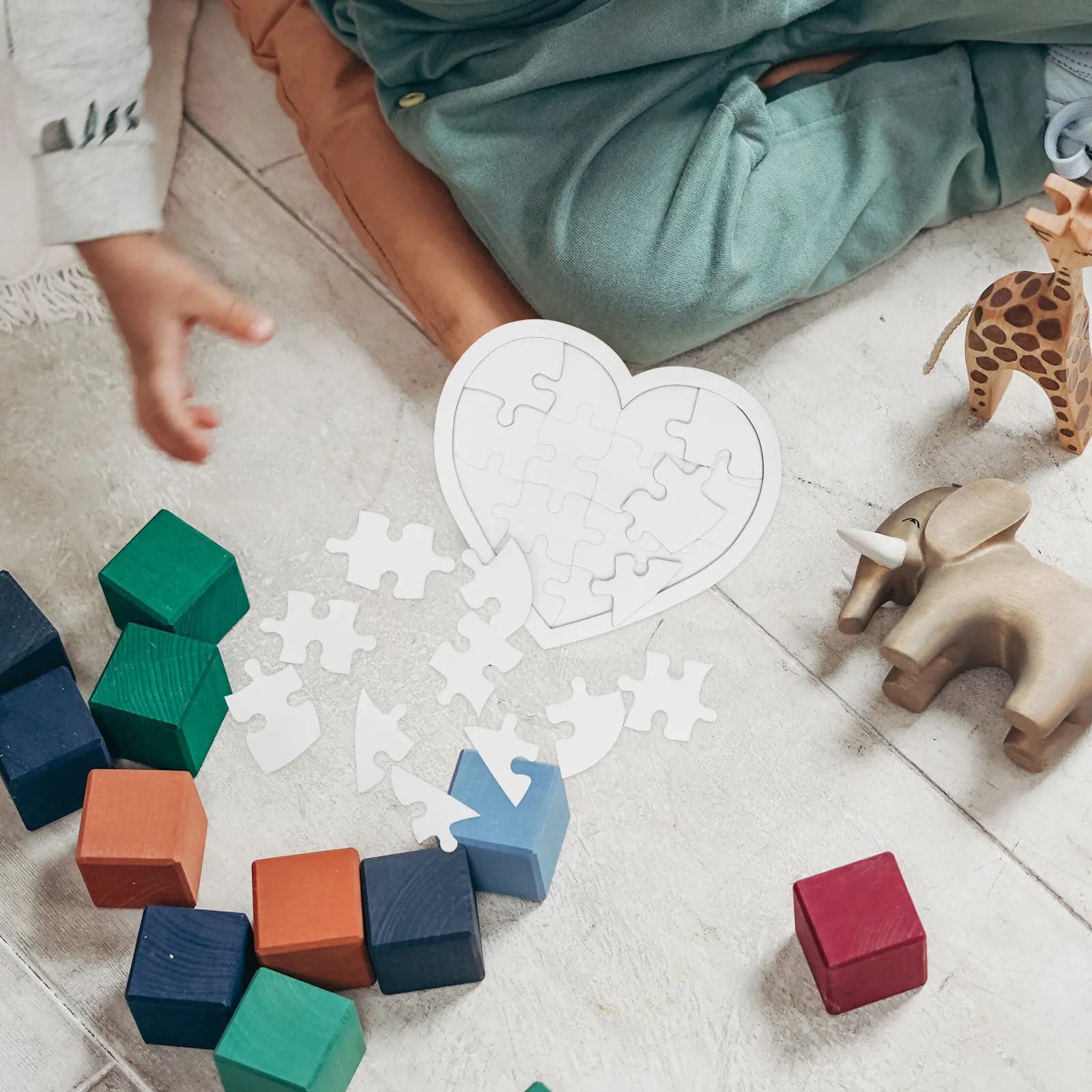 10 Pezzi Puzzle Bianchi per Bambini, Carta per Sublimazione, Disegno e Graffiti, Materiali per Artigianato Fai-da-Te per lo Sviluppo Cognitivo e Logico