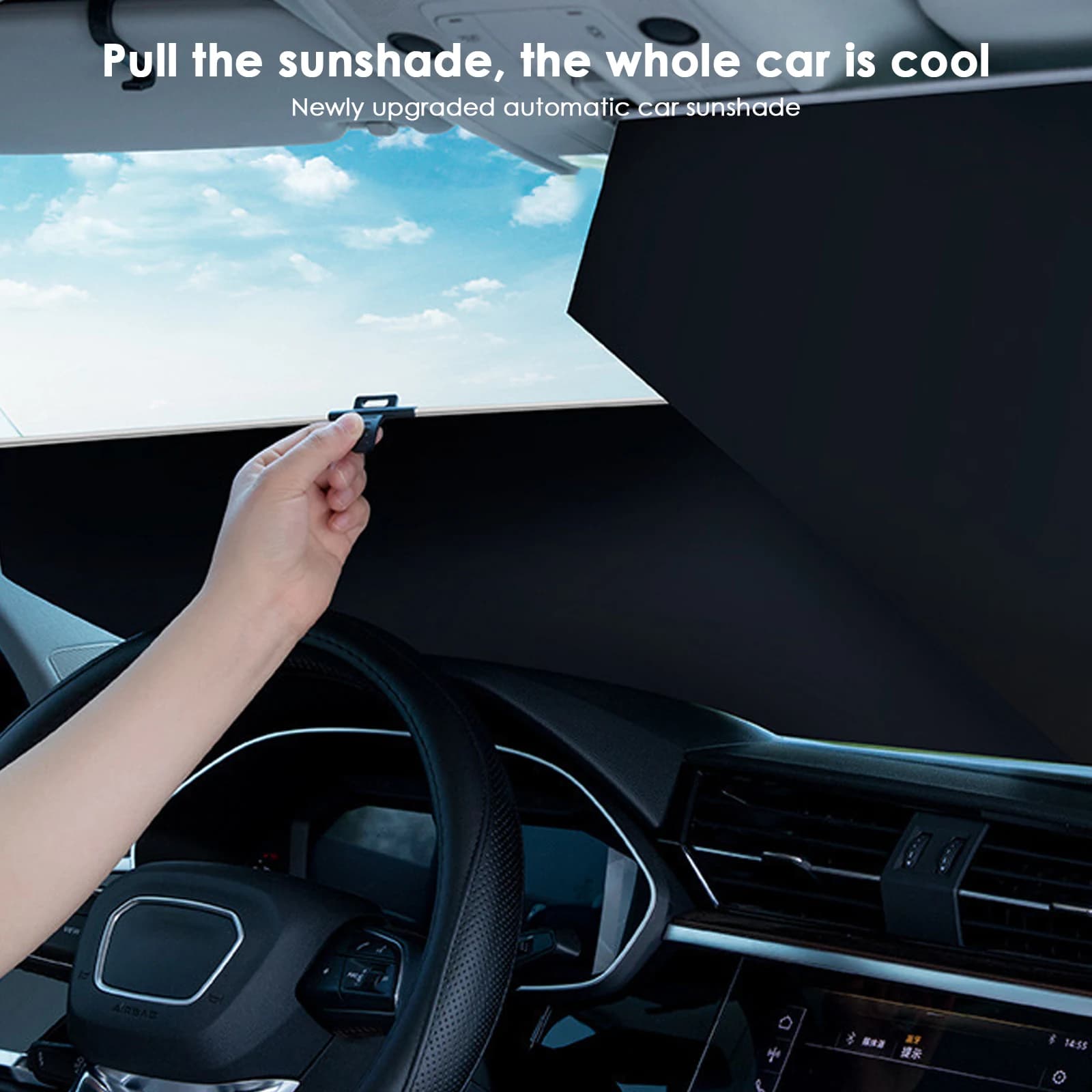 Automatico retrattile parabrezza tenda per Auto parabrezza parasole finestra anteriore copertura completa estate anti-uv protezione solare Auto