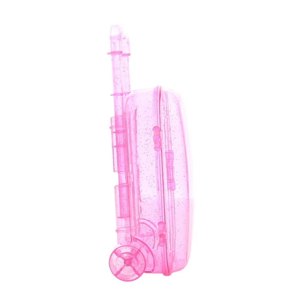 2Pcs Baby Luggage Case Accessories Mini Plastic Suitcase Carrier Ornament Storage for Kids Girls Gift Suitcase Model