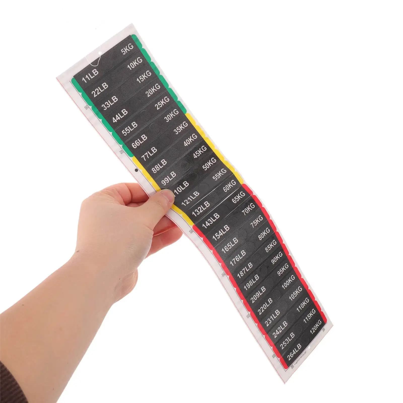 1Sheet Gym Weight Stack Labels 11-264 Lbs 5-120 Kg Self-Adhesive Number Sticker Sheet Weight Plate Labels for Fitness Equipment