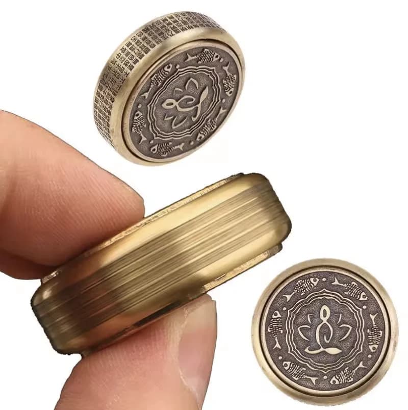 Fidget Spinner Zen Buddha in Metallo per Adulti, Giocattolo Antistress EDC, Spinner Manuale per ADHD, Giochi da Scrivania per Alleviare Ansia e Stress