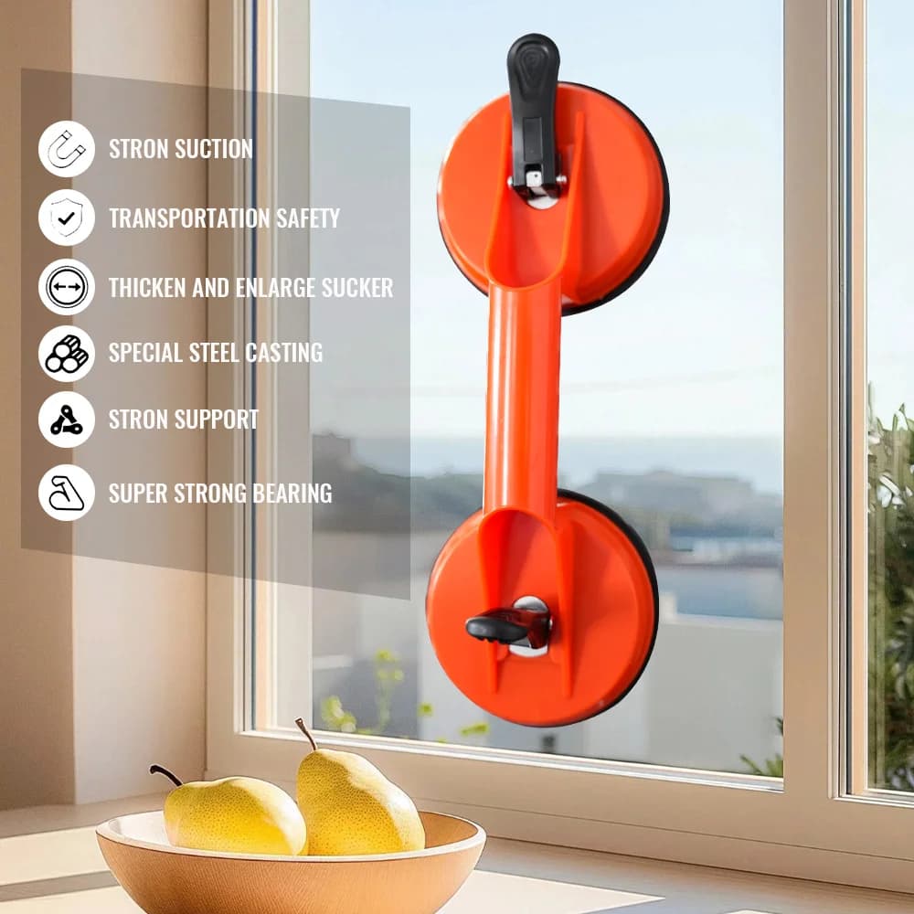 Ventose per sollevamento vetro Supporto per maniglia in ABS per vuoto resistente per sollevare piastrelle per pavimenti Utensili manuali per riparazione parabrezza per auto