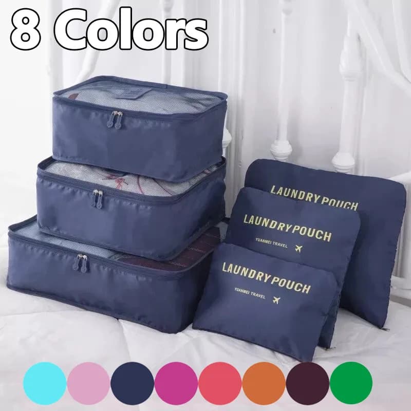 6 pezzi/set borsa da viaggio vestiti organizzatore di scarpe viaggio compressione imballaggio cubi valigia organizzatori di bagagli stoccaggio domestico