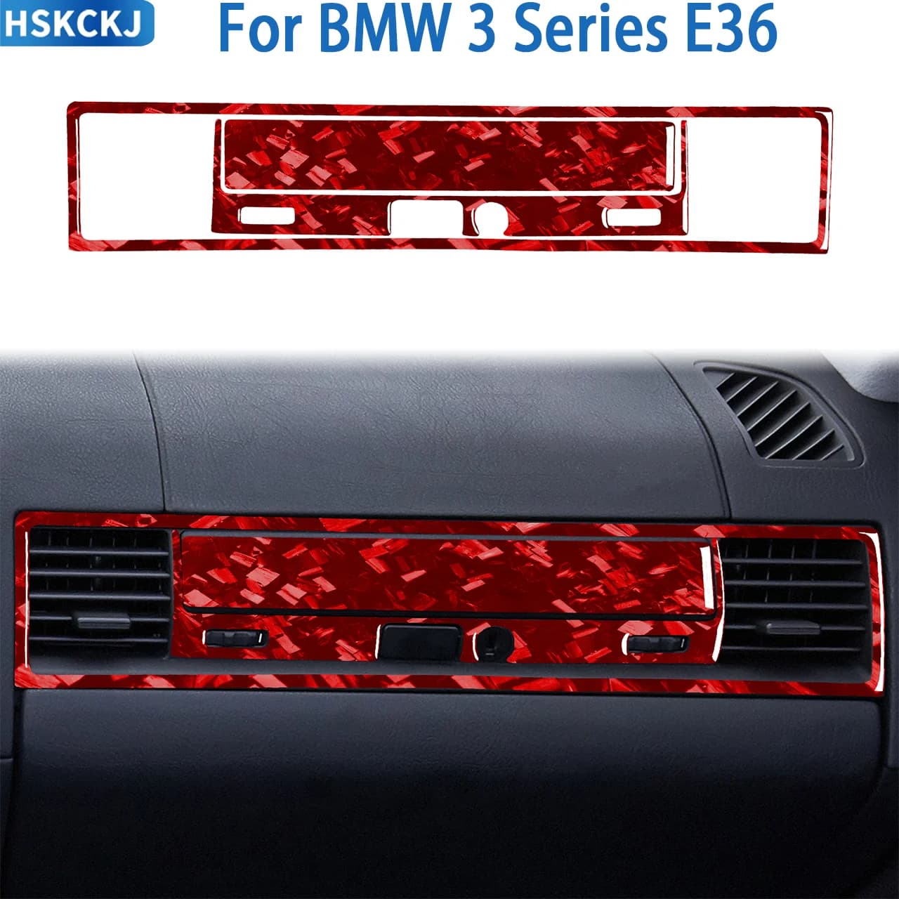 Per BMW Serie 3 E36 1994-1996 Set di Pannelli Decorativi in Fibra di Carbonio Forgiata per Interni Auto, Adesivi Decorativi per Pannello Portaoggetti Lato Passeggero