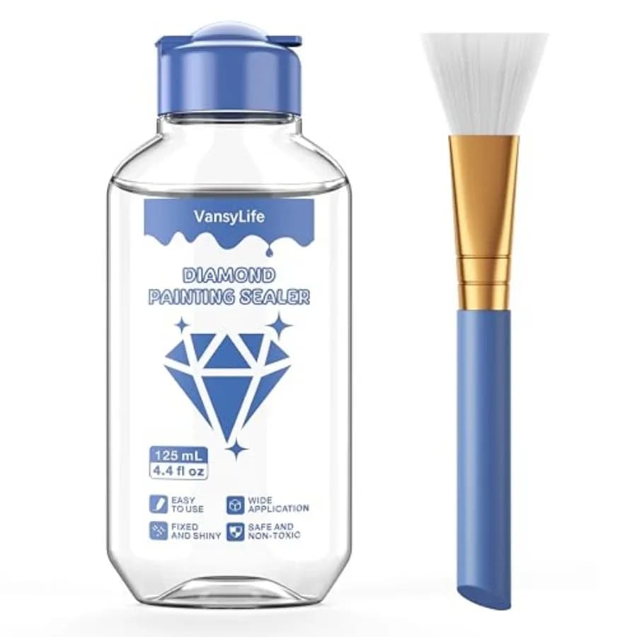 Diamond Painting Sealer, Diamond Painting Glue with Soft Bristle Brush, Keep Fied and Shiny for Diamond Paintings and Jigsaw Pu