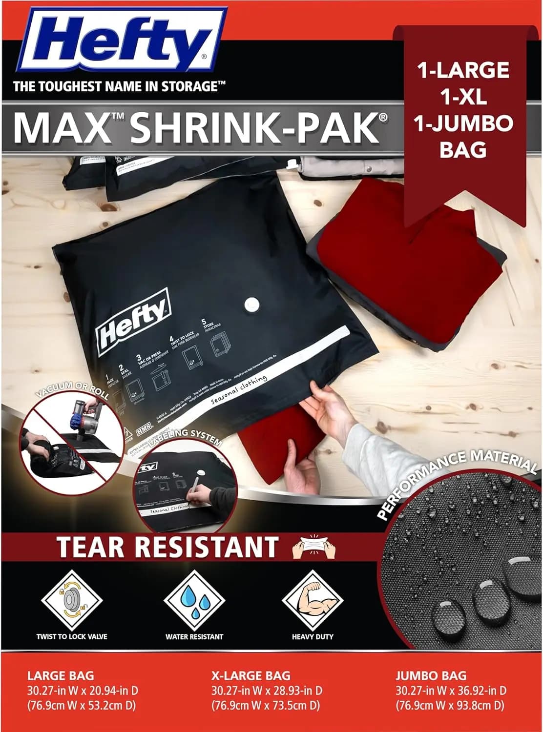 Packaging Combo Pack: Large Sizes, XL, Jumbo for Dresses, Cushions, Covers - Space Saving