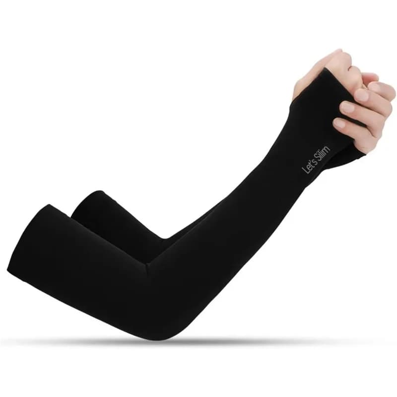 1pairSummer Sport Ice Silk Cool Scarf Silk Elastic Arm Covers Driving Anti-UV Arm Covers for Men Women Cycling Fingerless Gloves