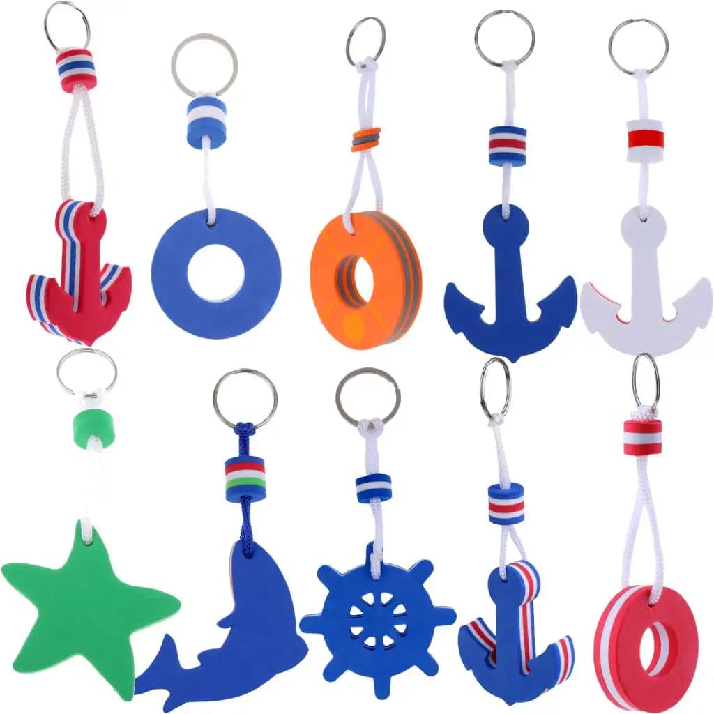 Floating Key Chain for Boat EVA Floating Sail Still Floating Navy Keys for Yacht Buckle Boats Rowing Sports Accessories for Swimming