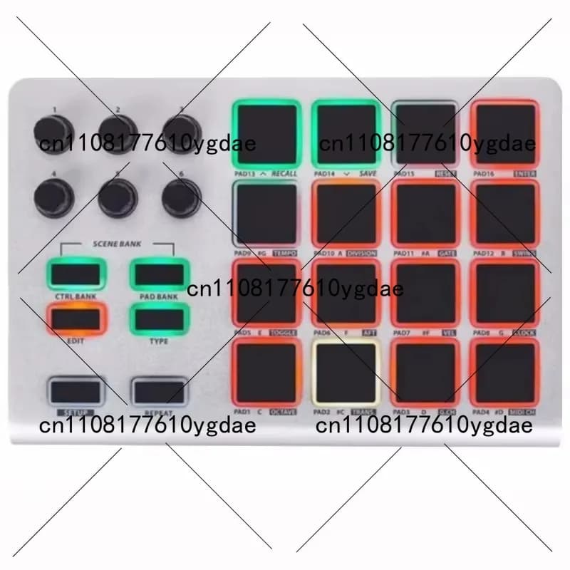 Controller MIDI USB Portatile Ultra-sottile in Alluminio con Drum Pad ESI per Mac PC iPad Bitwig Studio 8-Track Cubasis LE
