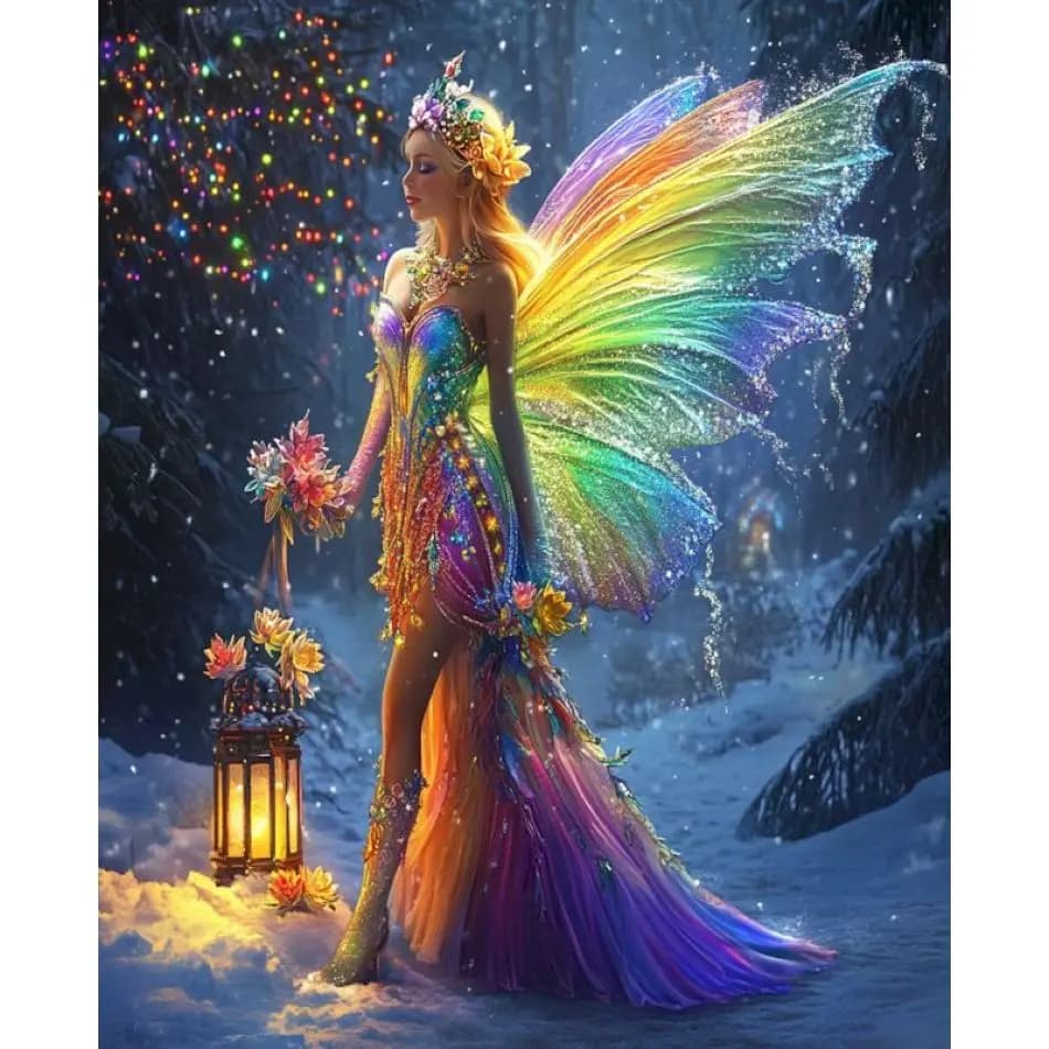 RUOPOTY Butterfly Girl Diamond Painting Wall Art Diy Making Kits Landscape Full Round Diamond Art For Beginners Home Decor Gift