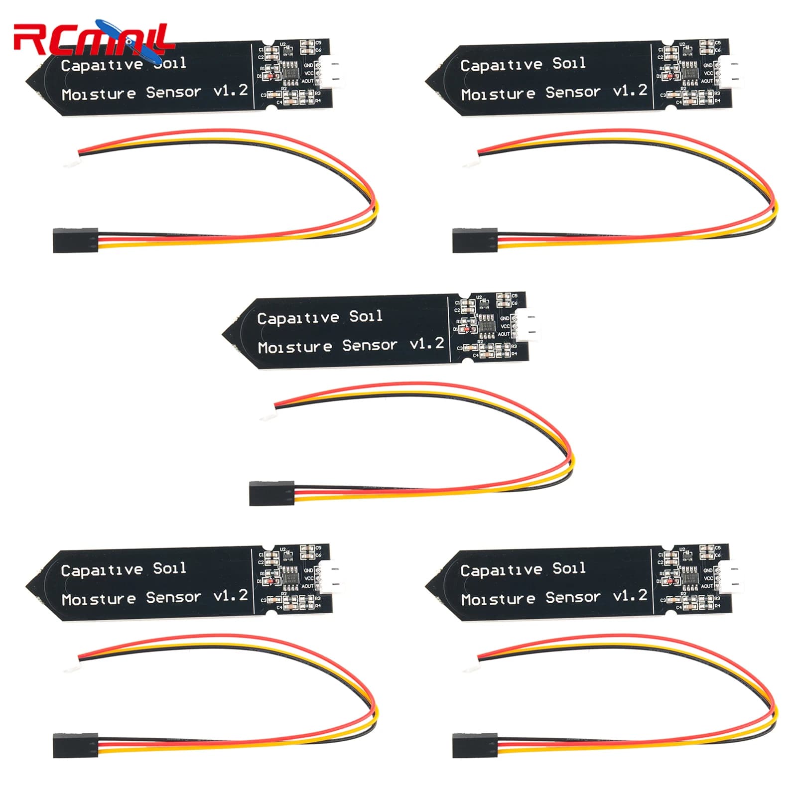 5 Piece Capacitive Analog soil Humidity Sensor Corrosion Resistant Humidity Detection Sensor for Arduino for Raspberry Pi