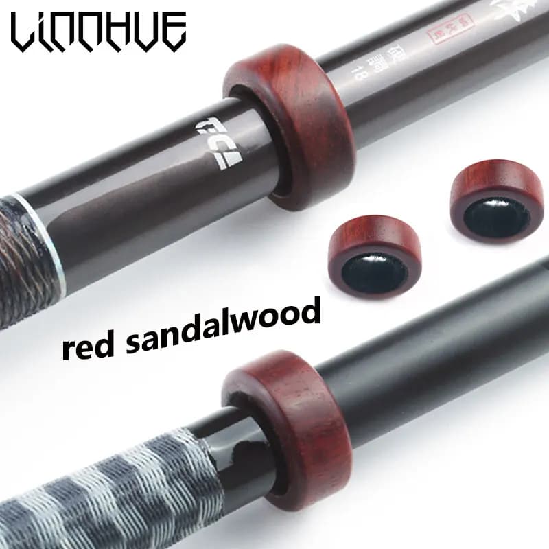 LINNHUE 1pc cap for fishing rod sandal red mahogany blood sandalwood non-slip ring solid wood Backstop O-Ring Rod Stop