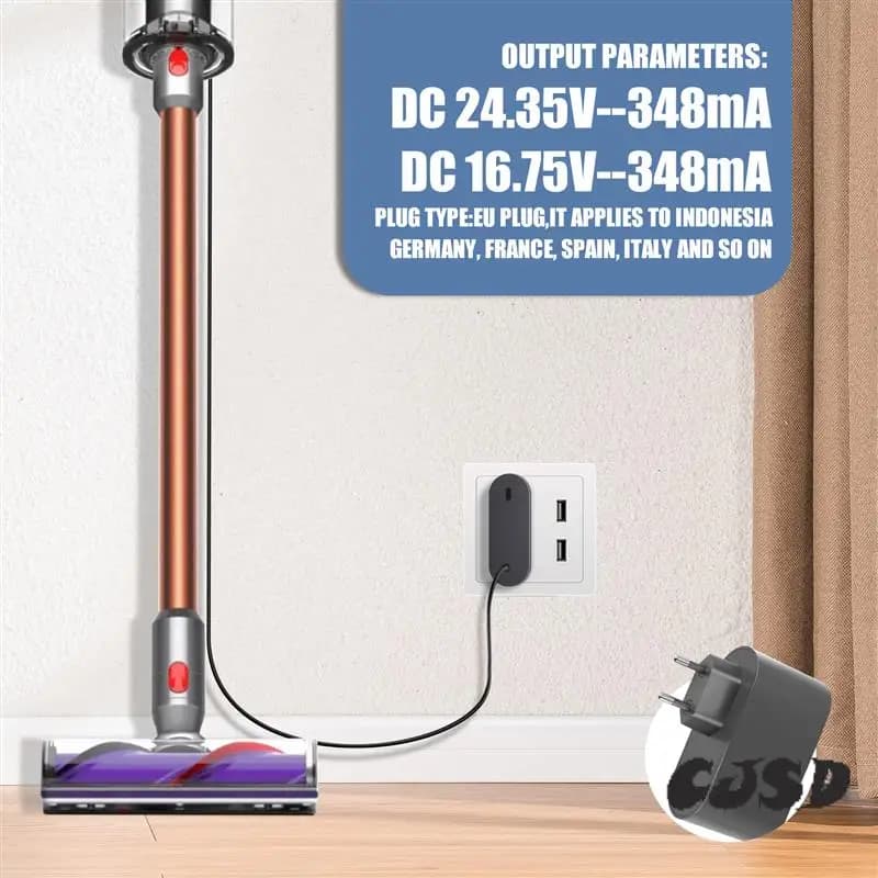 CJSD-Adattatore Caricatore di Alimentazione Per Dyson DC30 DC31 DC34 DC35 DC44 DC45 DC56 DC57 Aspirapolvere Robot Parti di Accessori Spina di UE