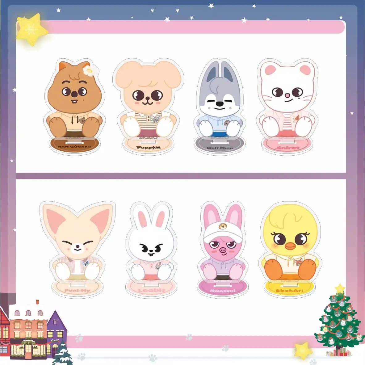 SKZOO Cartoon New Double Sided Acrylic Standing Tablet Desktop Ornament Cute Star Surrounding Small Ornaments