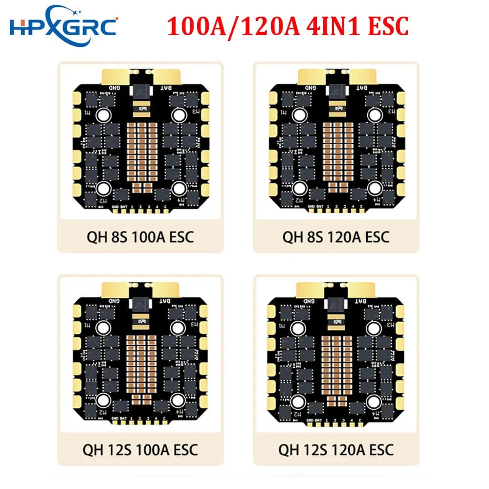 HPXGRC 100A/120A 4IN1 ESC 3-12S DSHOT300/DSHOT600/PWM/BIDIRECTIONALDSHOT 30,5x30,5mm per RC FPV Racing Drone