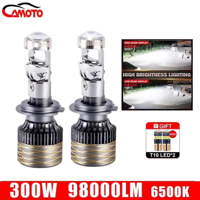 H4 H7 H11 LED Mini proiettore Lente Faro H8 H9 9005 9006 HB3 HB4 Automobles Lampadina Canbus 1000000 Faretto a fascio alto/basso LM LHD