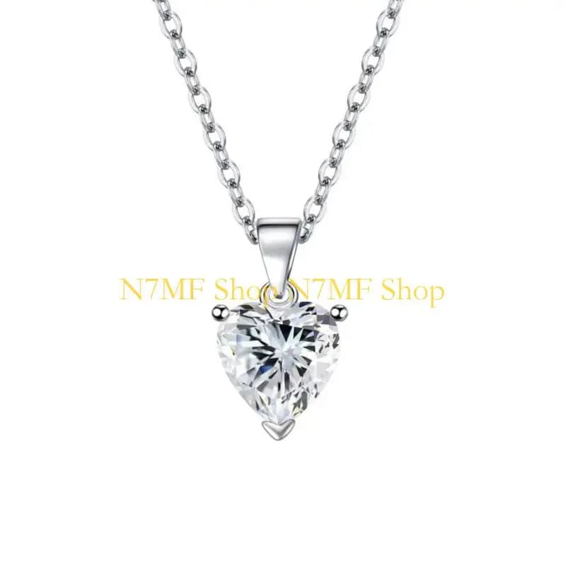 N7MF Trio gioielli con zirconi cubici a forma cuore brillante, collane, orecchini, anelli, accessori scintillanti per le