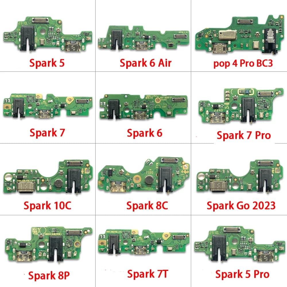 USB Charging Port Board Flex Cable Connector For Infinix Tecno Pop 4 Spark 5 6 Air 7 Pro 7T 8C 8P 8T 10C Go 2023 Zero Microphone