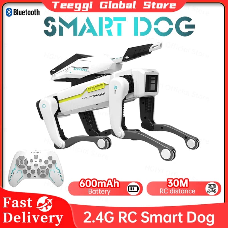 Teeggi Elettrico RC Robot Intelligente Cane Multifunzione RC Cane Meccanico con torretta Giocattolo Educativo Bionic Smart Robot Giocattolo Regalo