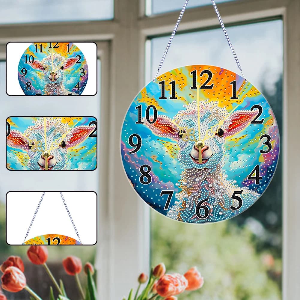 Bellissima Decorazione Murale con Pittura Diamantata e Orologio Integrato, Stile Classico, Arte del Ricamo a Punto Croce, Decorazione Fai-da-Te per la Casa