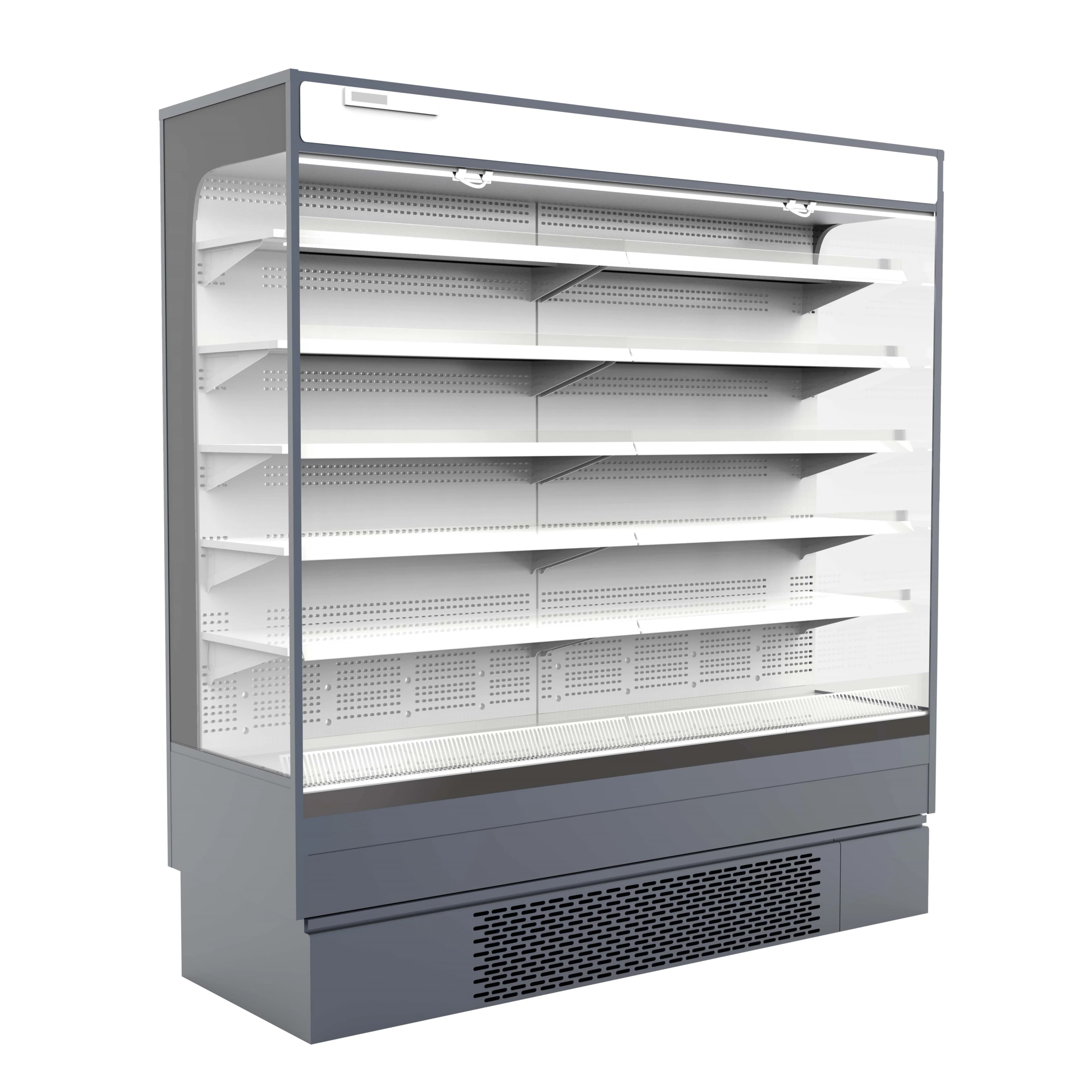 Vertical Multideck Open Chiller Air Curtain Commercial Showcase Fridge for Supermarket Fruit Vegetable