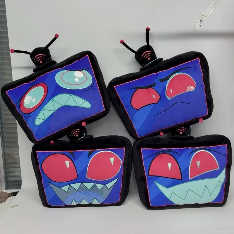 New Hazbin Hotel Vox Emoticon Pillow Vox Head Double-sided Pillow Y2k Fashion Toys Anime Cartoon Frind Kawaii 45*42*12cm