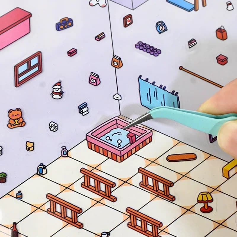 Adults Kids Large 3D Miniature Landscape Stickers DIY Craft Kits Stress Relief Creative Scrapbooking Art Supplies