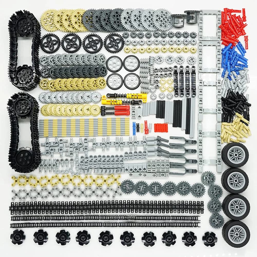 Set di 768 Pezzi Tecnici: Ingranaggi, Assi, Ruote, Ammortizzatori per Blocchi da Costruzione Legoeds MOC, Kit Fai-da-Te