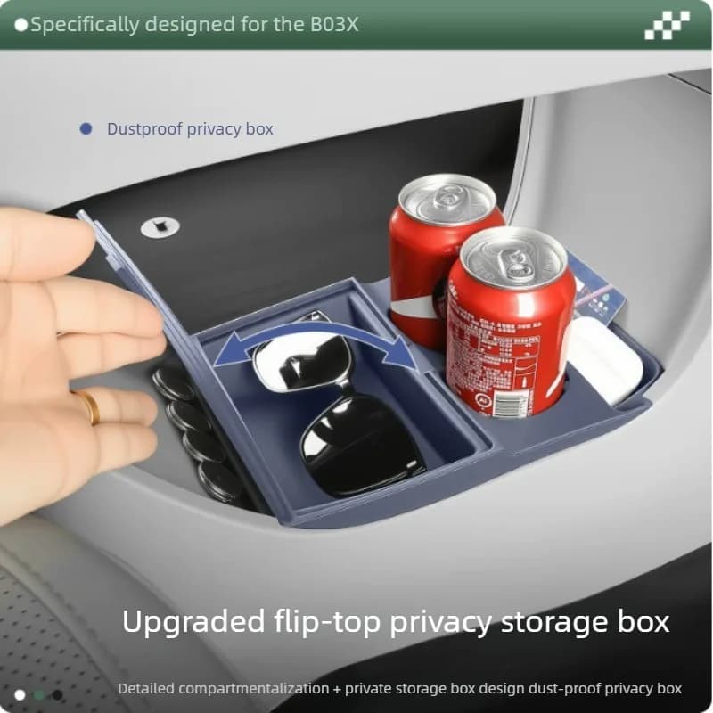 1PC For Leapmotor B03X A10 Car Center Console Lower Silicone Storage Box Organizer Waterproof Mat Storage Box Car Accessories
