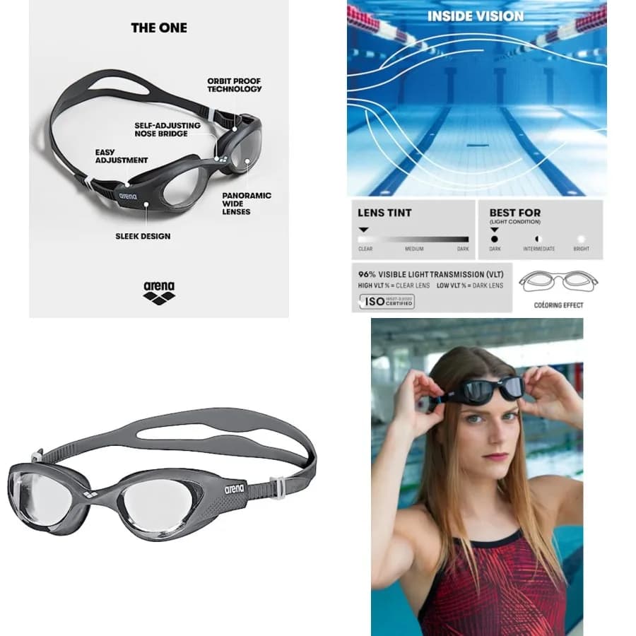Occhialini da Nuoto Unisex per Adulti, Impermeabili, Antiappannamento, con Lenti a Specchio/Non a Specchio