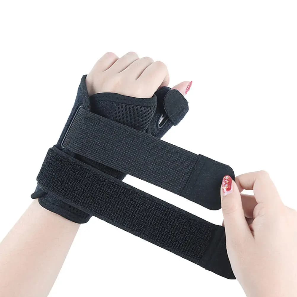 1 Pezzo Fascia da Polso con Supporto per Pollice e Dita, Regolabile, per Sollievo dal Dolore del Dito a Martello, Tutore per Pollice e Fascia da Polso