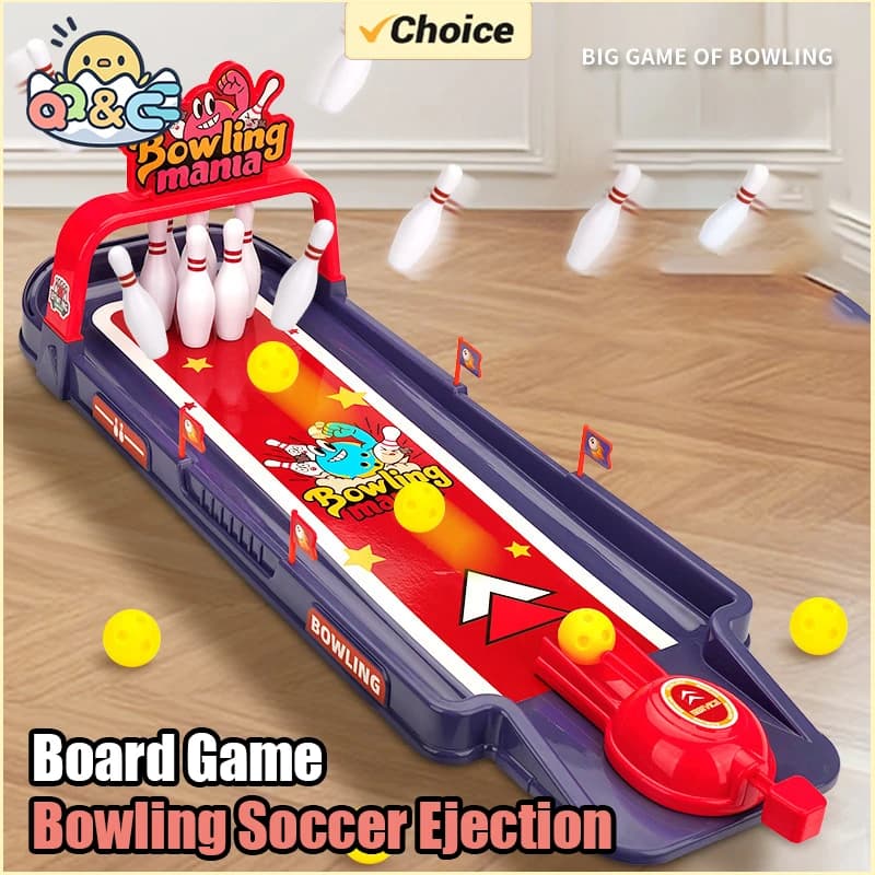 Bowling Calcio Espulsione Gioco da tavolo Divertente giocattolo educativo interattivo Desktop Catapulta Gioco di bowling Giocattoli per ragazzi Regali per bambini