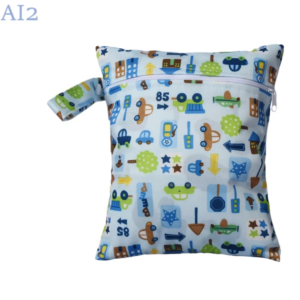20*25 CM Sacchetto Per Pannolini Per Bambini Stampa Impermeabile Bagnato Asciutto Pannolino Carry Pack Da Viaggio All'aperto Borsa Con Cerniera Passeggino Sacchetto di Immagazzinaggio Del Pannolino Bagnato